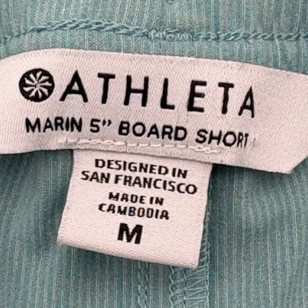 Athleta‎ Marin Board Shorts Teal Swim Shorts Medium 5” Inseam - Picture 13 of 15